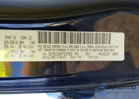 2015 Dodge Journey Crossroad z USA, uszkodzony, nr VIN 3C4PDCGB0FT697905